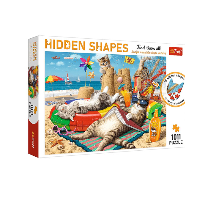 Пазл Hidden Shapes Кошачьи каникулы, 1011 эл.