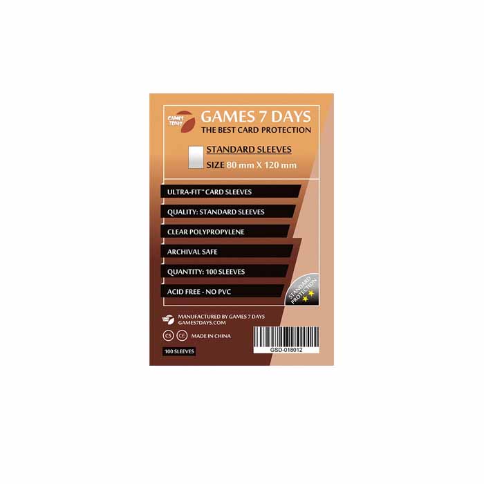 Протекторы для карт Games7Days (80 х 120 мм, Ultra-Fit, 100 шт.) (STANDART)