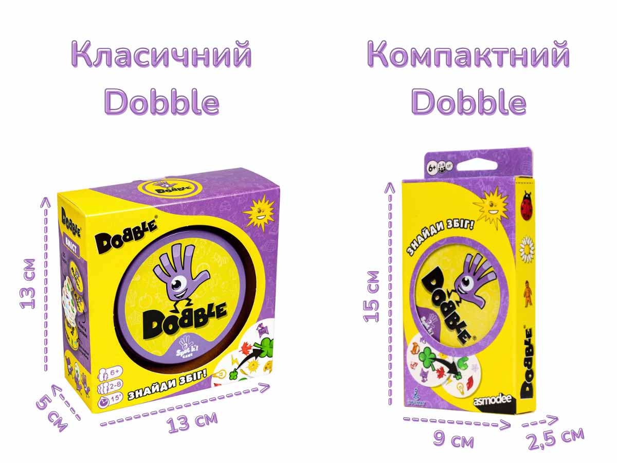 Відмінності видання настільної гри Доббл компактний (Dobble blister)